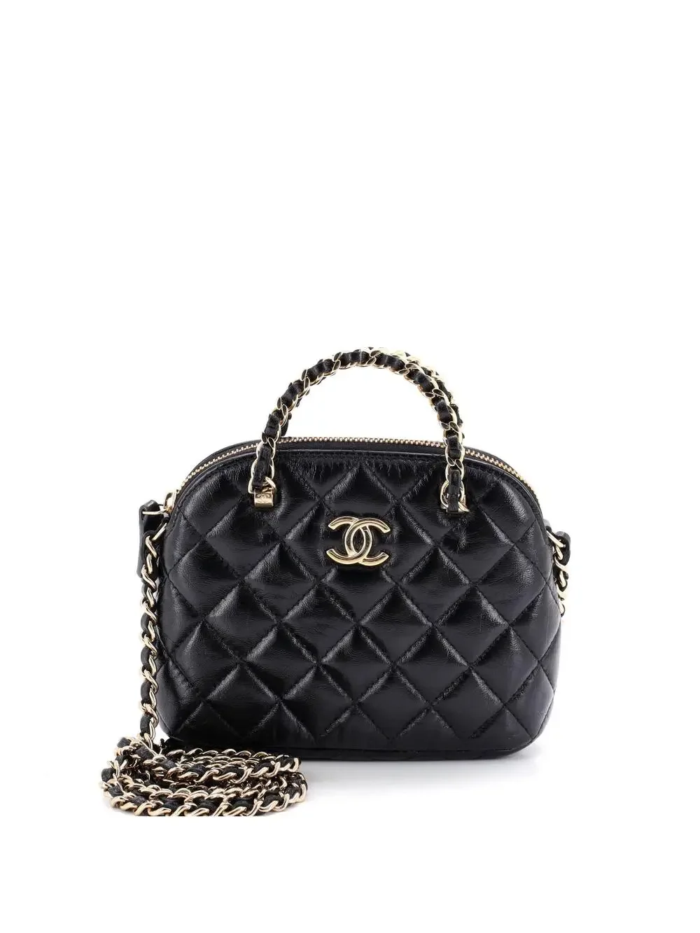 Chanel Cc Dome Zip Clutch With Chain #254465C48B
